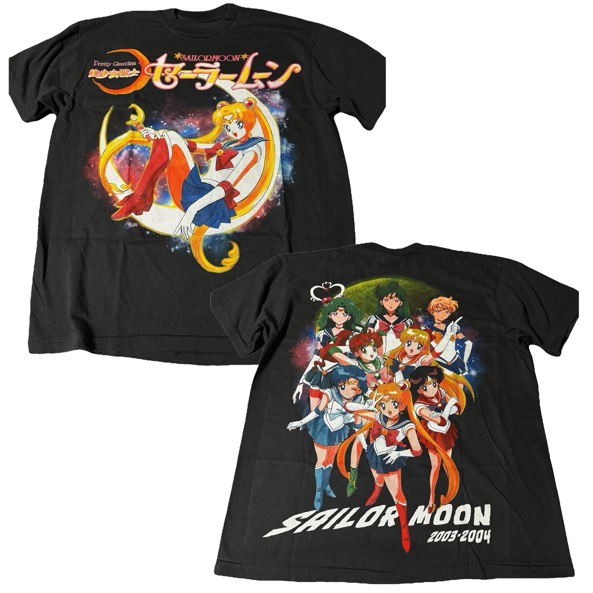 2026 Retro Sailor Moon Anime Kawaii Baumwoll-Grafik-T-Shirt Harajuku Streetwear Schwergewichtiges Oversize-Oberteil Anime Unisex-Kleidung