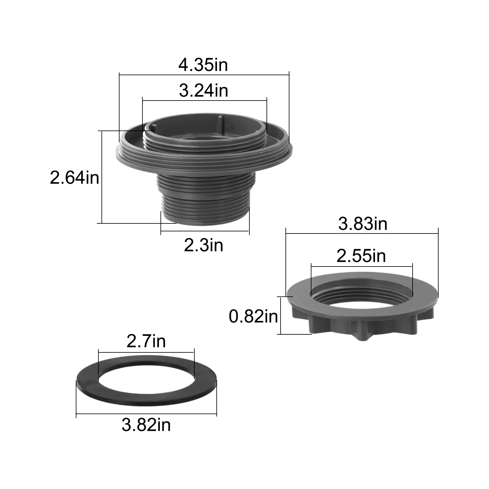 For Intex Pool Hose Connector with Threaded Strainer for Quick Installation Fits 26341W 26345W 26375EH 26761EH