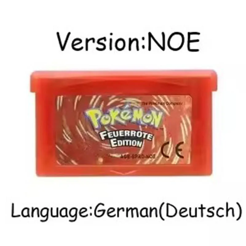 Pokemon GBA-serie 32-bit videogamecartridge Consolekaart Pokemon Emerald FireRed LeafGreen Ruby Sapphire Meertalig