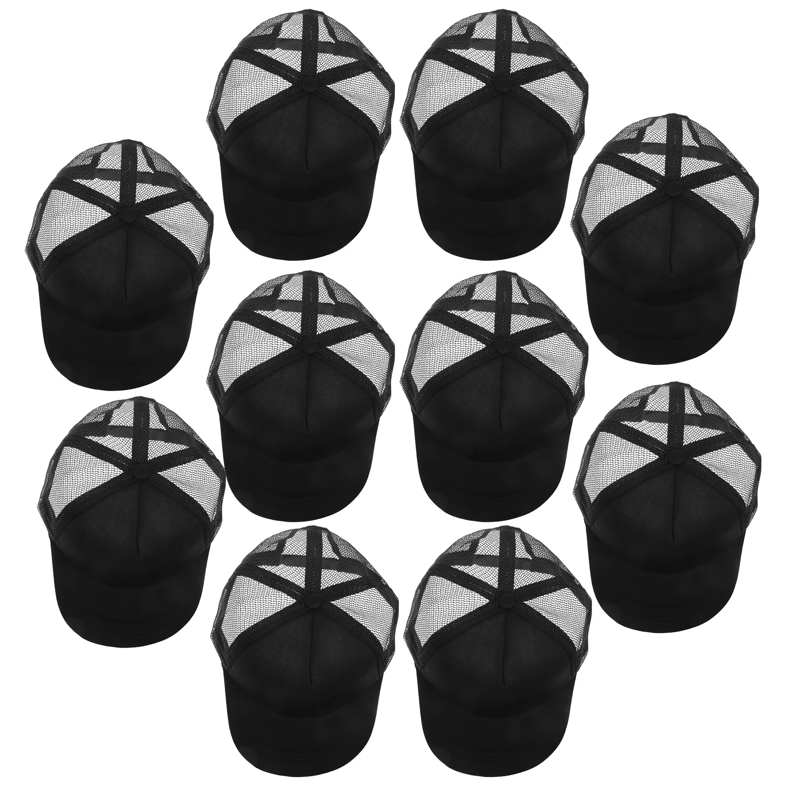 

10 Pcs Black Mesh Baseball Cap Blank Diy Sublimation Hats Trucker Hat Lightweight Breathable Outdoor Activities