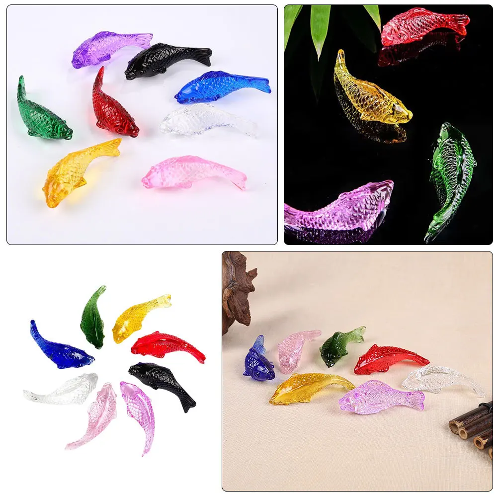 

8Pcs Crystal Fish Figurines Small Fish Statue Table Decoration Compact Aquarium Decor Home Office Wedding Aquarium Decor