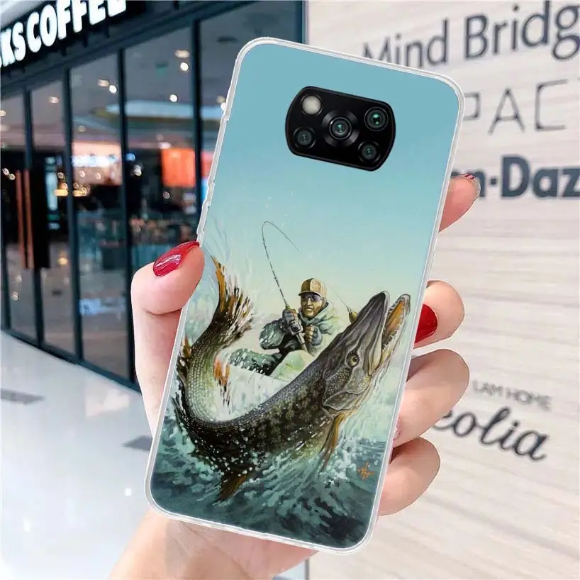 Hunting Fishing Man Soft Phone Case for Xiaomi Poco X5 X4 Gt X3 Nfc M5s M4 Pro M3 F3 F2 F1 Mi Note 10 A2 A3 Lite Coque Cover