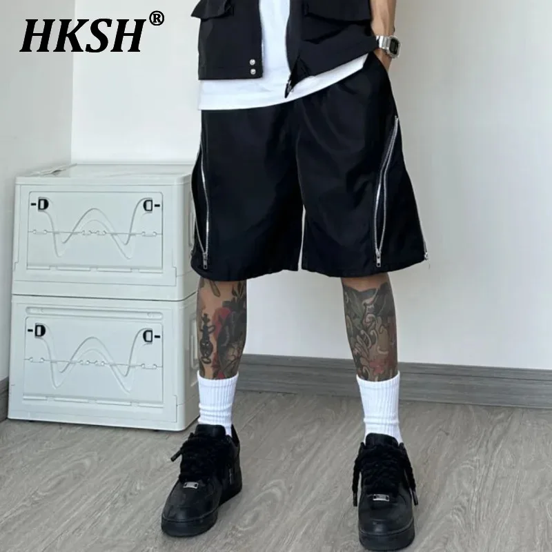 HKSH American Tactical Dark Style Vibe Shorts For Men High Sense Chic Niche Ins Trendy Streetwear Workwear Zipper Capris HK1178