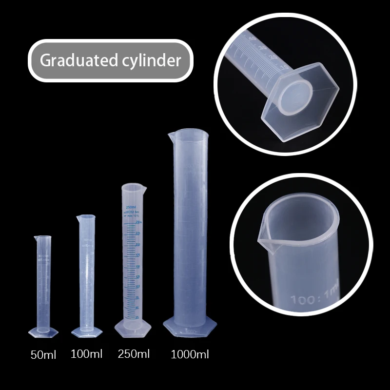 Прозрачный мерный пластиковый мерный цилиндр 50 мл/100 мл/250 мл, Градуированный Цилиндр, мерная пробирка-цилиндр, лабораторный инструмент, 1 шт.