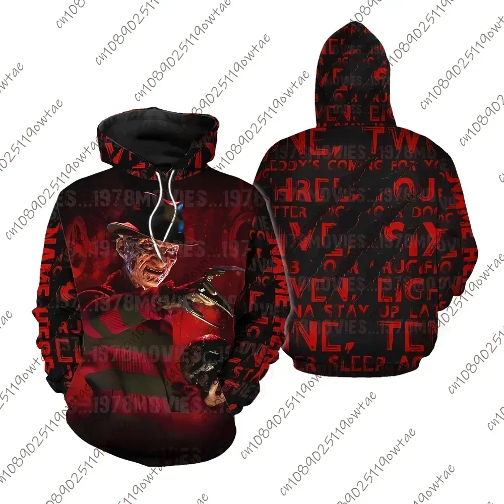 Mens Freddy Krueger A Nightmare On Elm Street Halloween Horror Movie 3D Hoodie Kid Adult Full Of Terror Halloween Unisex Costum