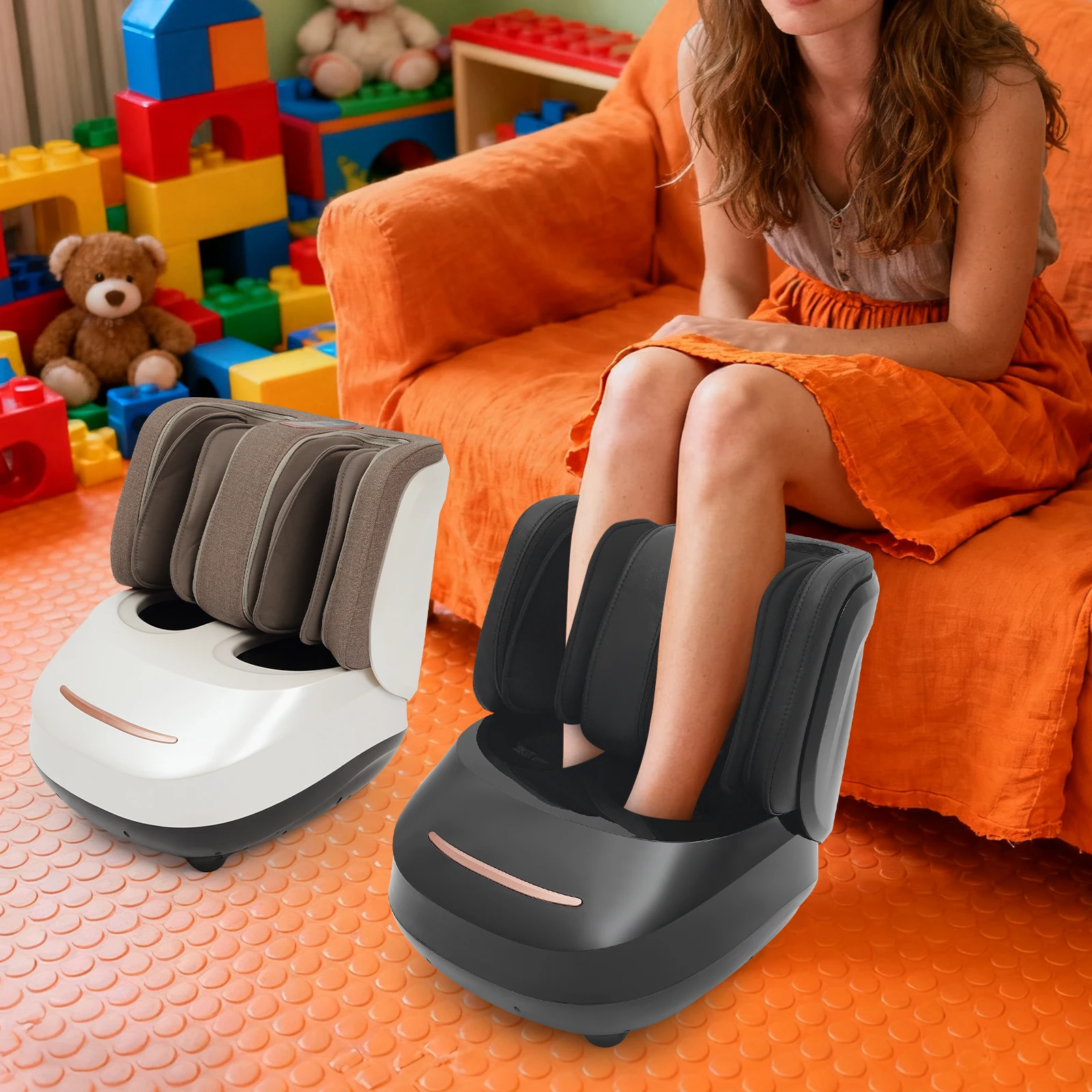 Intelligentes Beinmassagegerät, tiefes Kneten von Waden, Fußmassagegerät, 3-stufiges Akupunkturpunkt-Beinstraffung mit Airbag für 35–47 Fußgröße – Detail 2