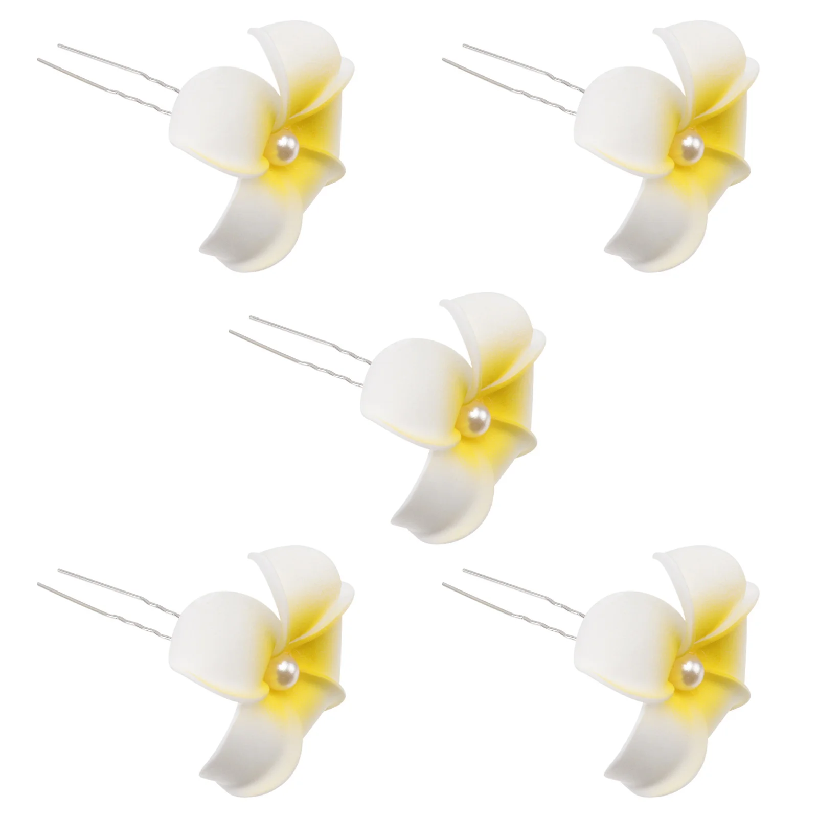 5 Pcs Plumeria Hair Clips Bulk Hawaiian Decorations Hairpin Miss Flower Accessories