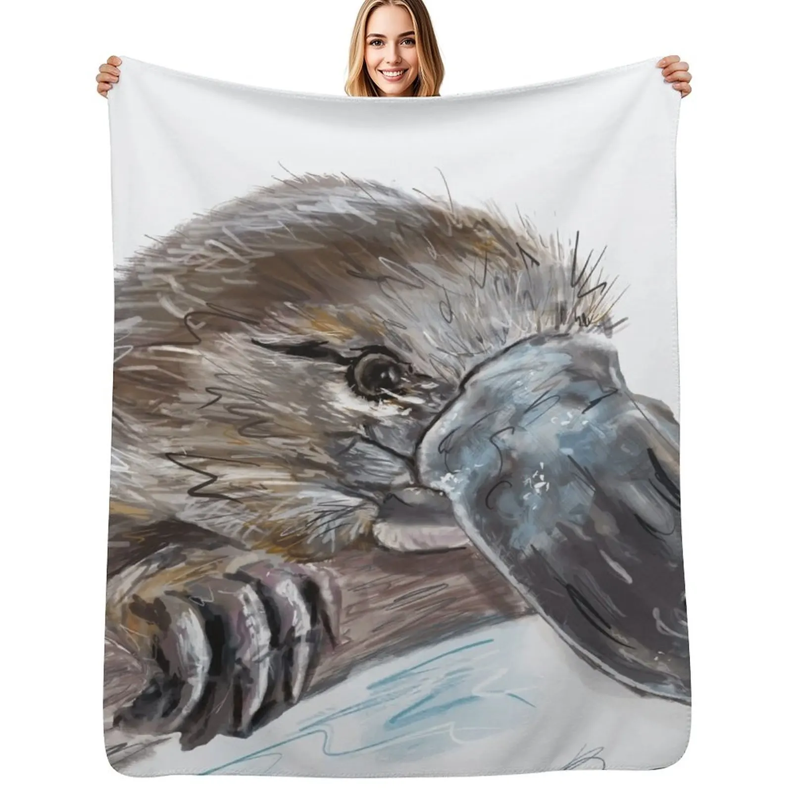 Platypus Throw Blanket halloween Sofa Hairys christmas gifts Cute Personalized Gift Blankets