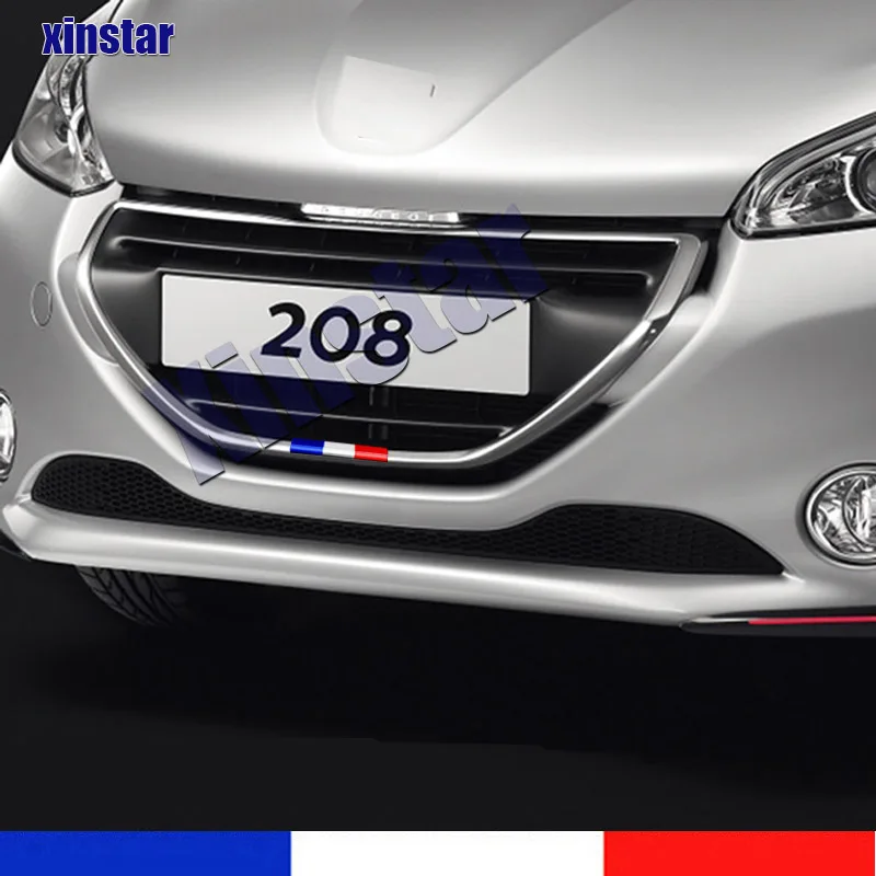 

Car Front Grille French Flag Body Decal Sticker For Peugeot 205 206 208 3008 GT 308 GTI