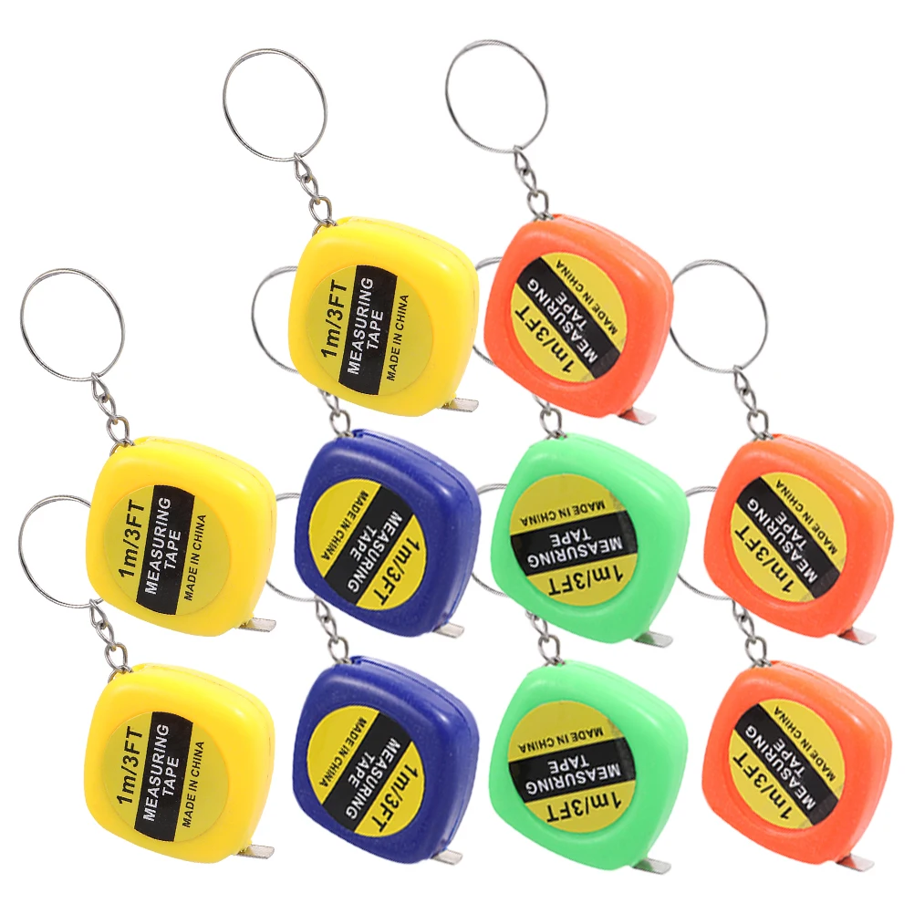 

10pcs Mini Retractable Tape Measure Keychain Portable Ruler Small Size Lightweight Durable Practical Design Easy Use Accessories