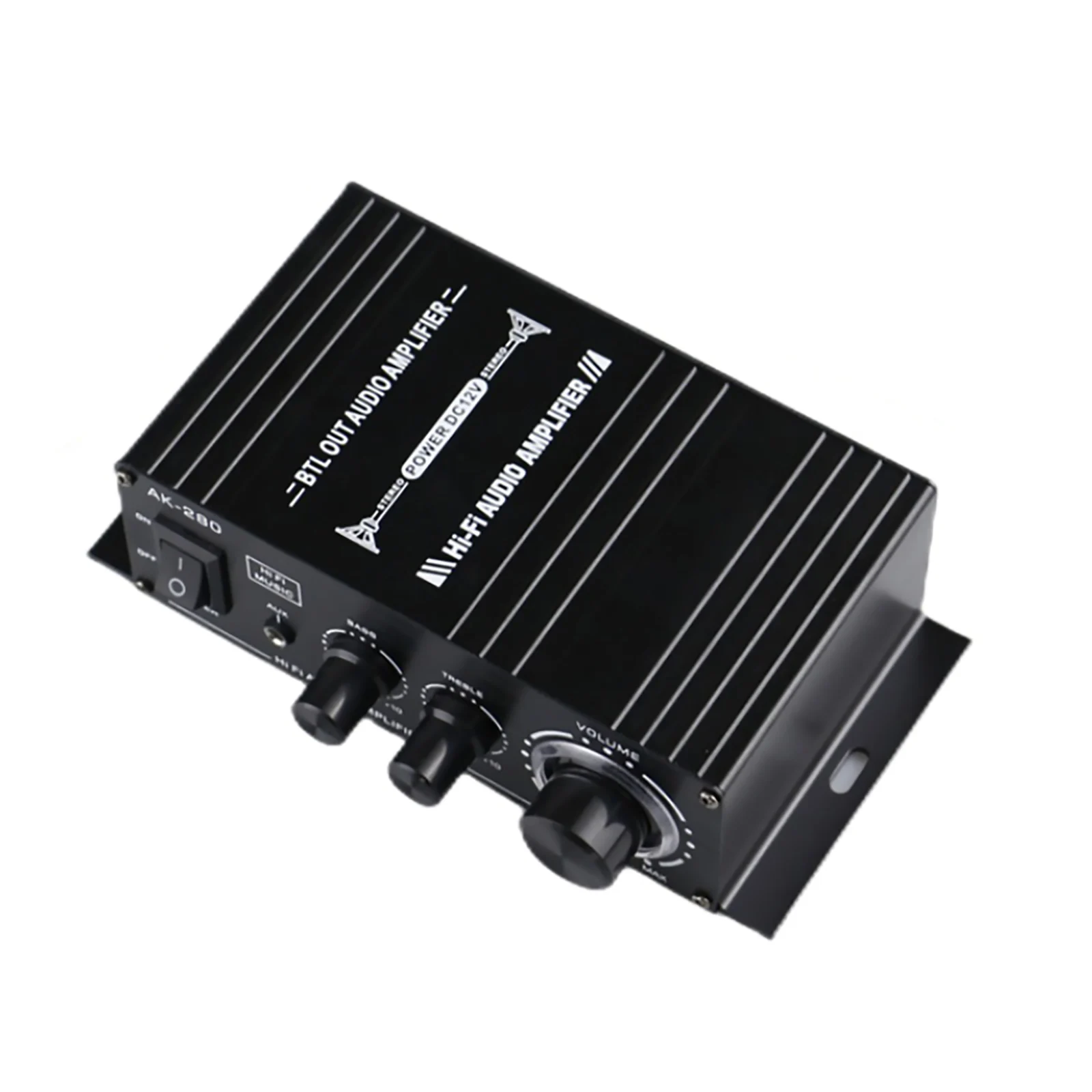 AK280 Amplifier Audio mobil, pengeras Audio Digital Mini daya Audio Stereo cahaya biru untuk teater rumah klub pesta musik 40Wx2 daya