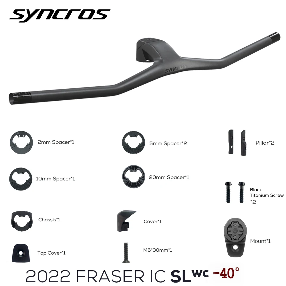 SYNCROS -40°  FRASER IC SL WC For Sparks Frame Full Carbon Fibre Integrated Cockpit MTB Handlebar Titanium screws