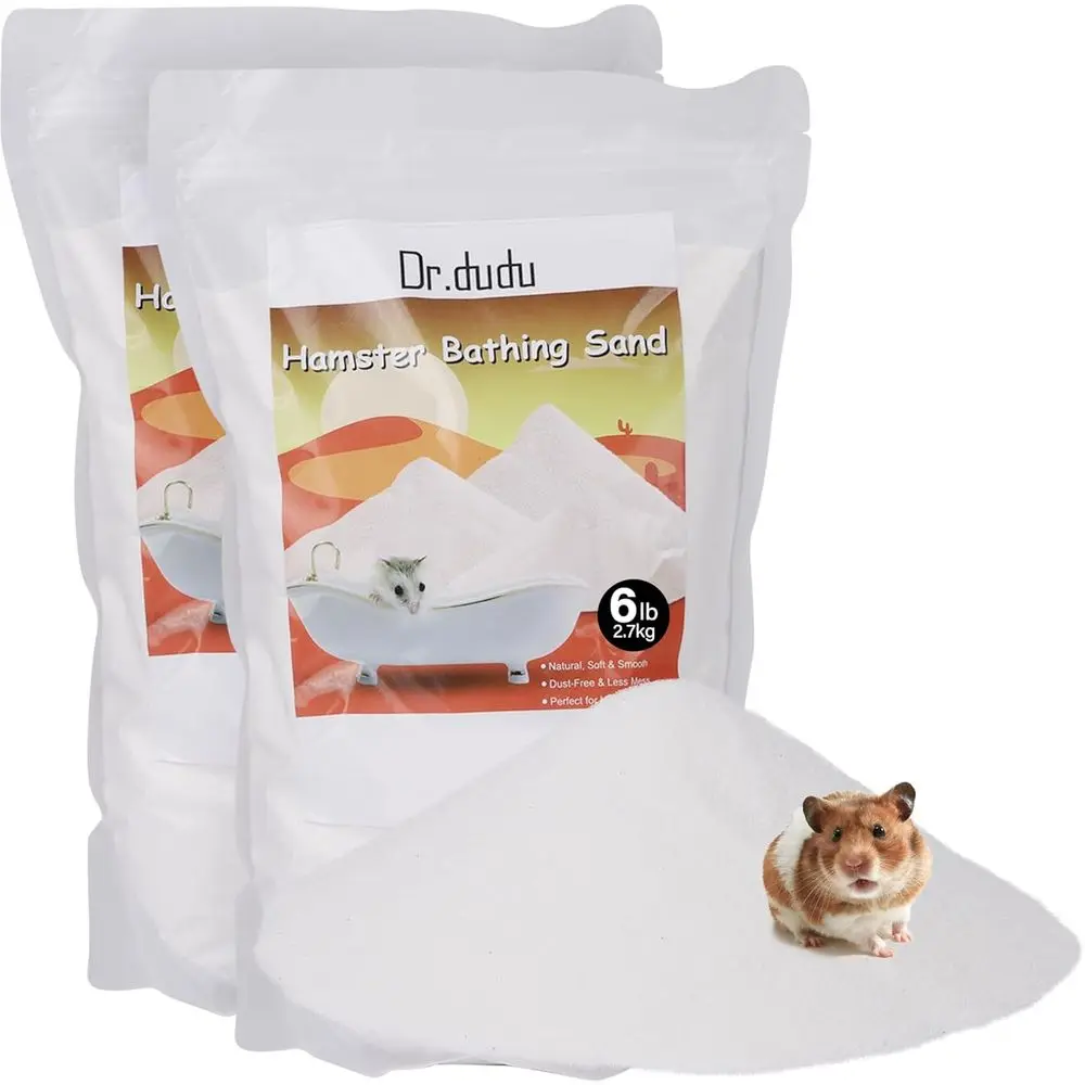Arena para Baño de Hámster, Arena del Desierto Dustree de 12 lb, Arena para Inodoro de Hámster, Chinchillas, Gerbillas, Ratones Sirios, Animales Pequeños (Blanco)