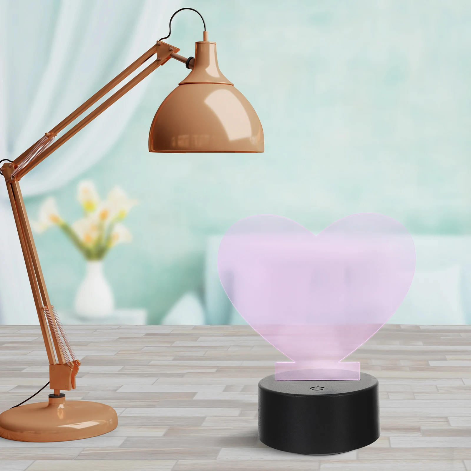 

6Pcs Heart Shape Acrylic Sign High Wear Resistance DIY LED Light Base for Cafe Shop Restaurant Office Decoration