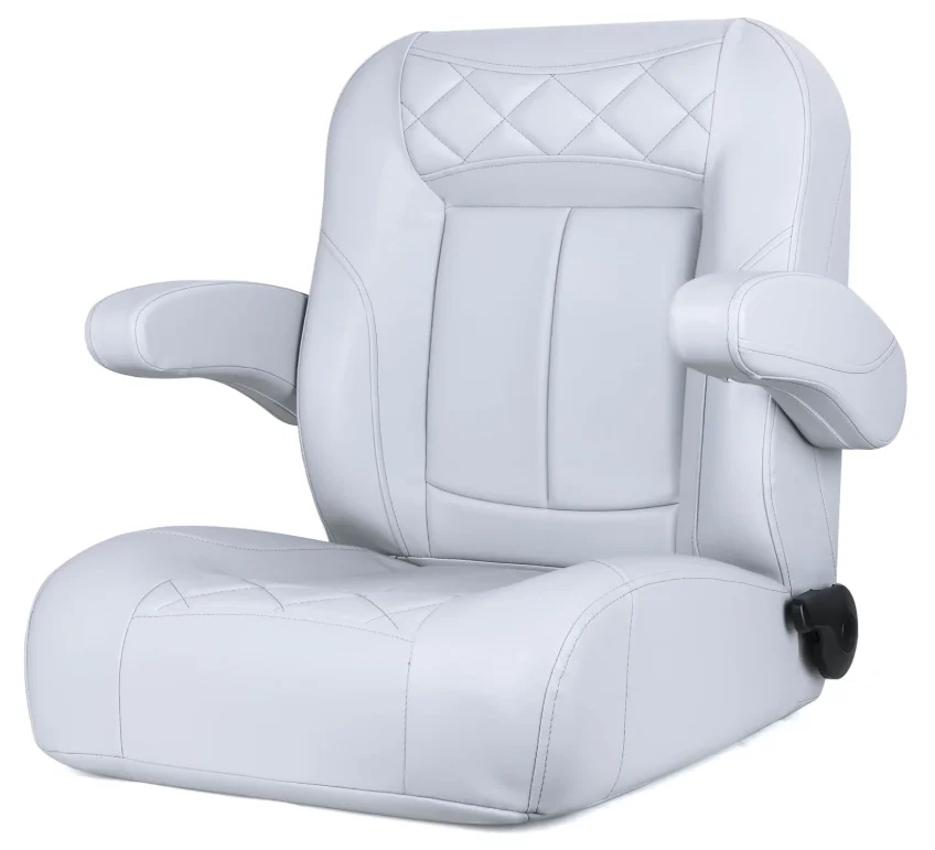 Premium Reclining Pontoon High Back & Low Back Captain's Chair Boat Bucket Seat with Removable Armrest