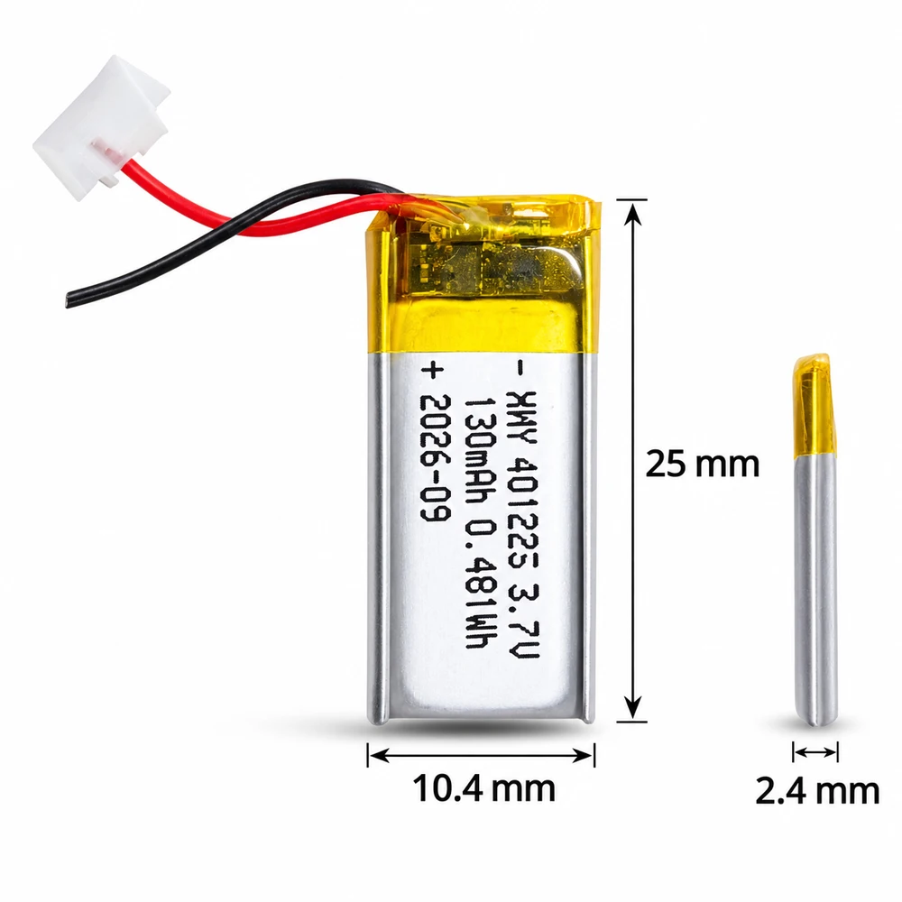 1-20 SZTUK 401223 3.7V Pełna bateria zamienna 130mAh Li-Polymer do głośników Bluetooth Xiaomi Mi Band 5 Band5 Watch 2-Wire — zdjęcie produktu 6