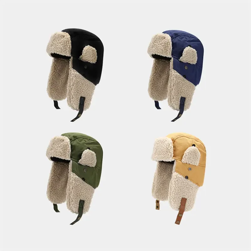 겨울 코튼 솔리드 귀 보호 모자, 조절 가능한 야외 해골 비니, 남녀공용 따뜻한 모자, 11
