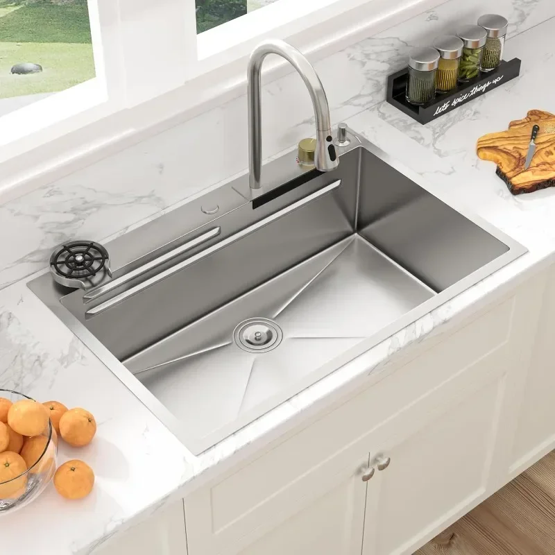 Drop In Kitchen Sink Workstation - In Kitchen  Stainless Steel Topmount Workstation