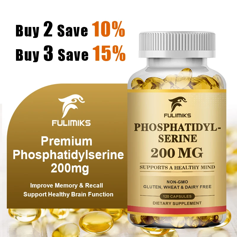 FULIMIKS Phosphatidylserine Capsules, Boosts Brain Vitality, Improves Focus, Memory, Learning Ability & Daily Cognitive Health