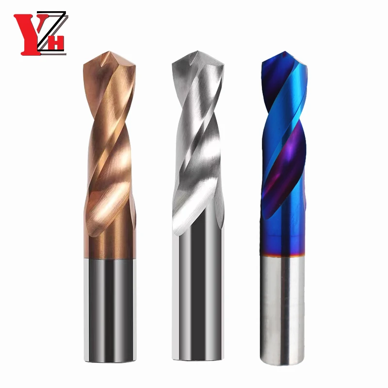 YZH Carbide Twist Drill 1.05-8.05mm Diameter Decimal point HRC50/55 Tungsten Steel Handle For Metal CNC Lathe Machining