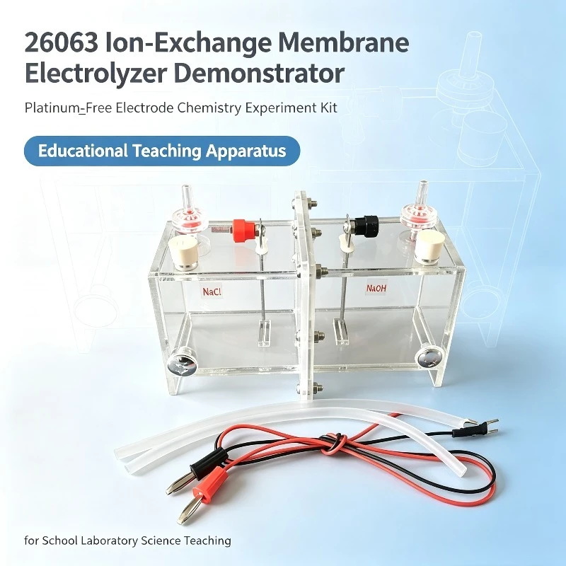26063 Ion‑Exchange Membrane Electrolyzer Demonstrator, Platinum‑Free Electrode Chemistry Experiment Kit, Teaching Apparatus