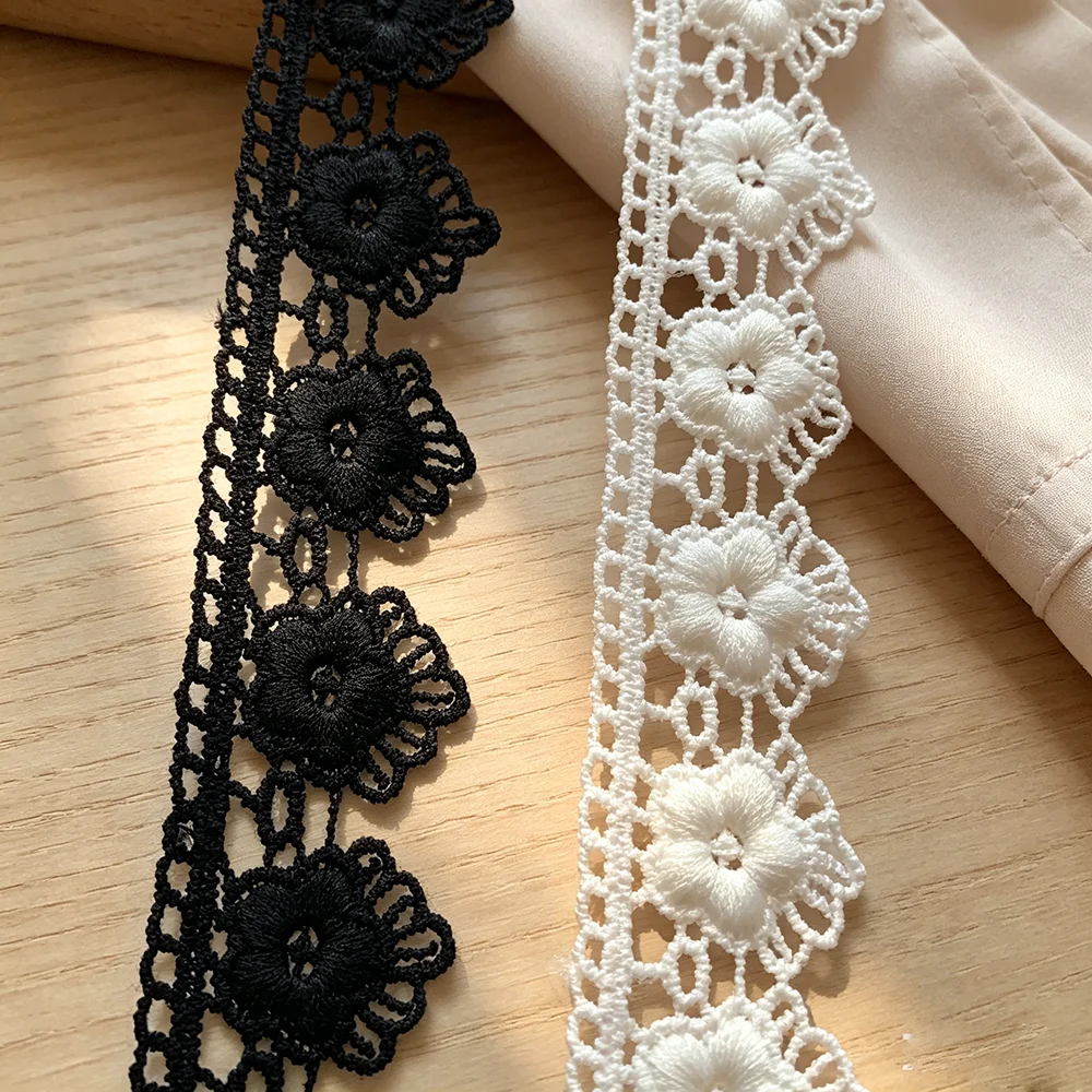 4m/157in Each Pack Black Lace Trims Handmade DIY Crafts Dress Curtain Curve Sewing Hat Accessory Wedding Party Gifts Decoration