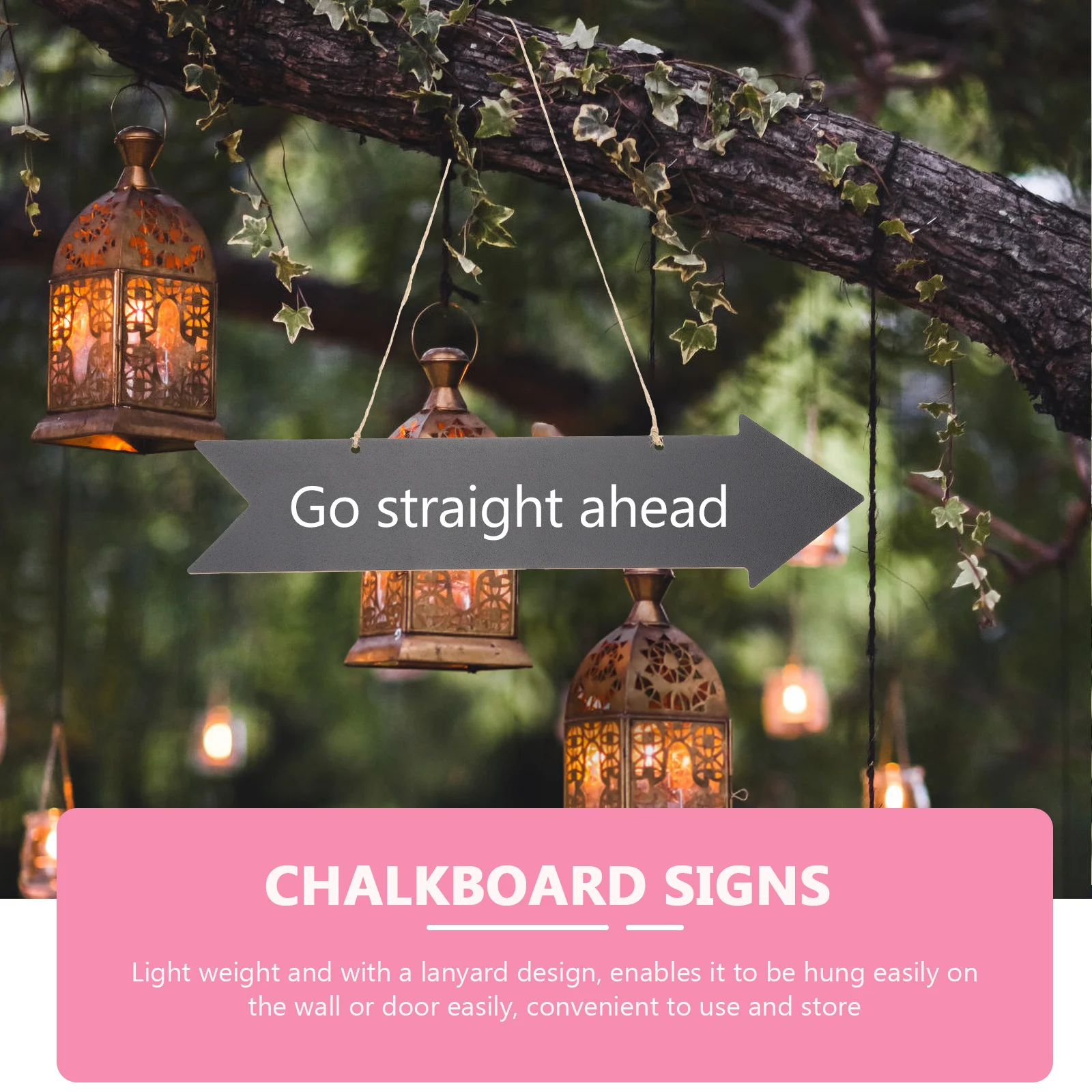 

6Pcs Blank Arrow Sign Directional Indicator Double Sided Wood Chalkboard Hanging Door Decor for Home Office Restaurant DIY