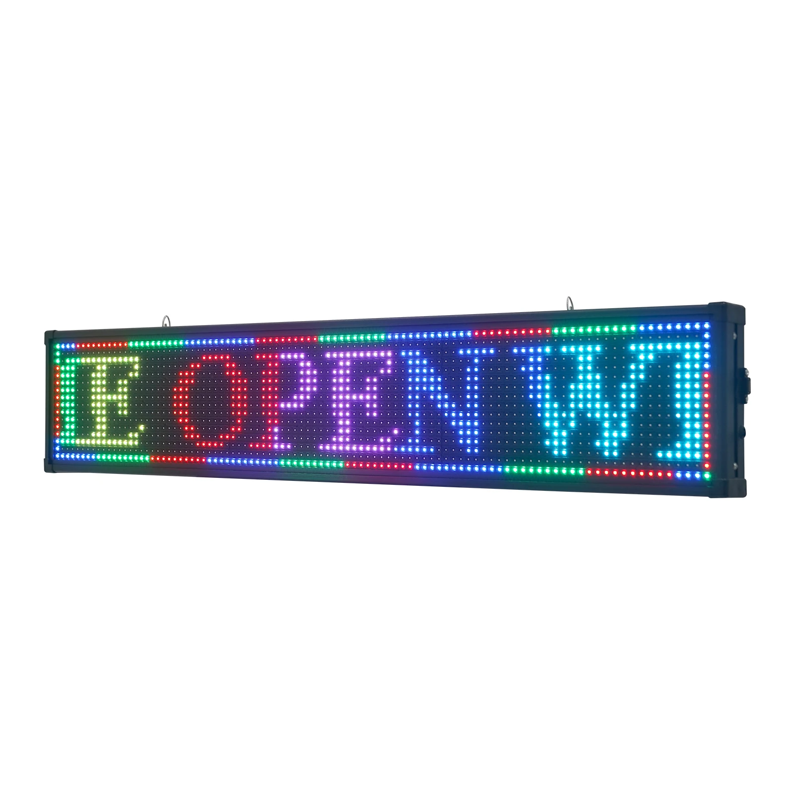 LED Message Sign 40x8 Inch 7 Colors, USB Computer Programmable Display Board with 96x96 Resolution, Indoor Outdoor Advertising Sign