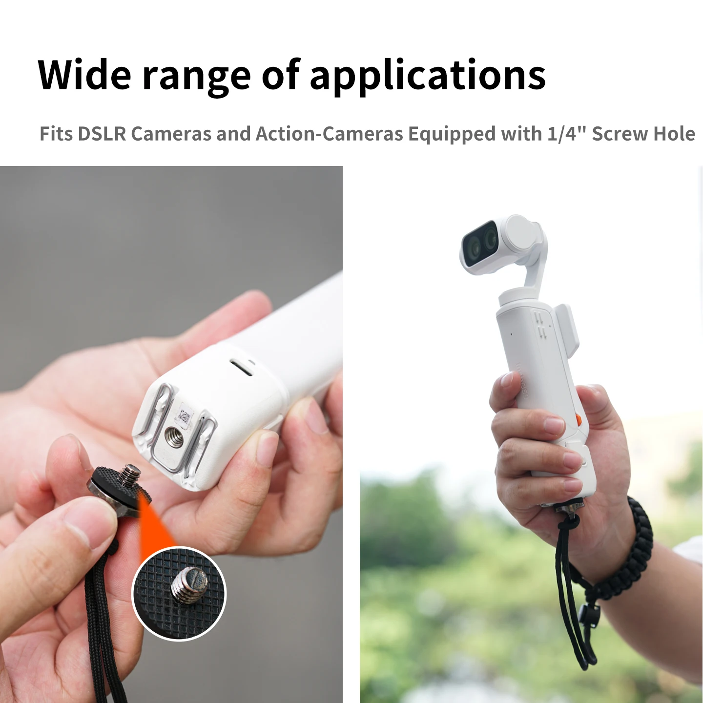 Quick Release Camera Wrist Strap Lightweight Adjustable 1/4 Mount for GoPro Insta360 DJI Osmo Action Camera Anti Lost Lanyard