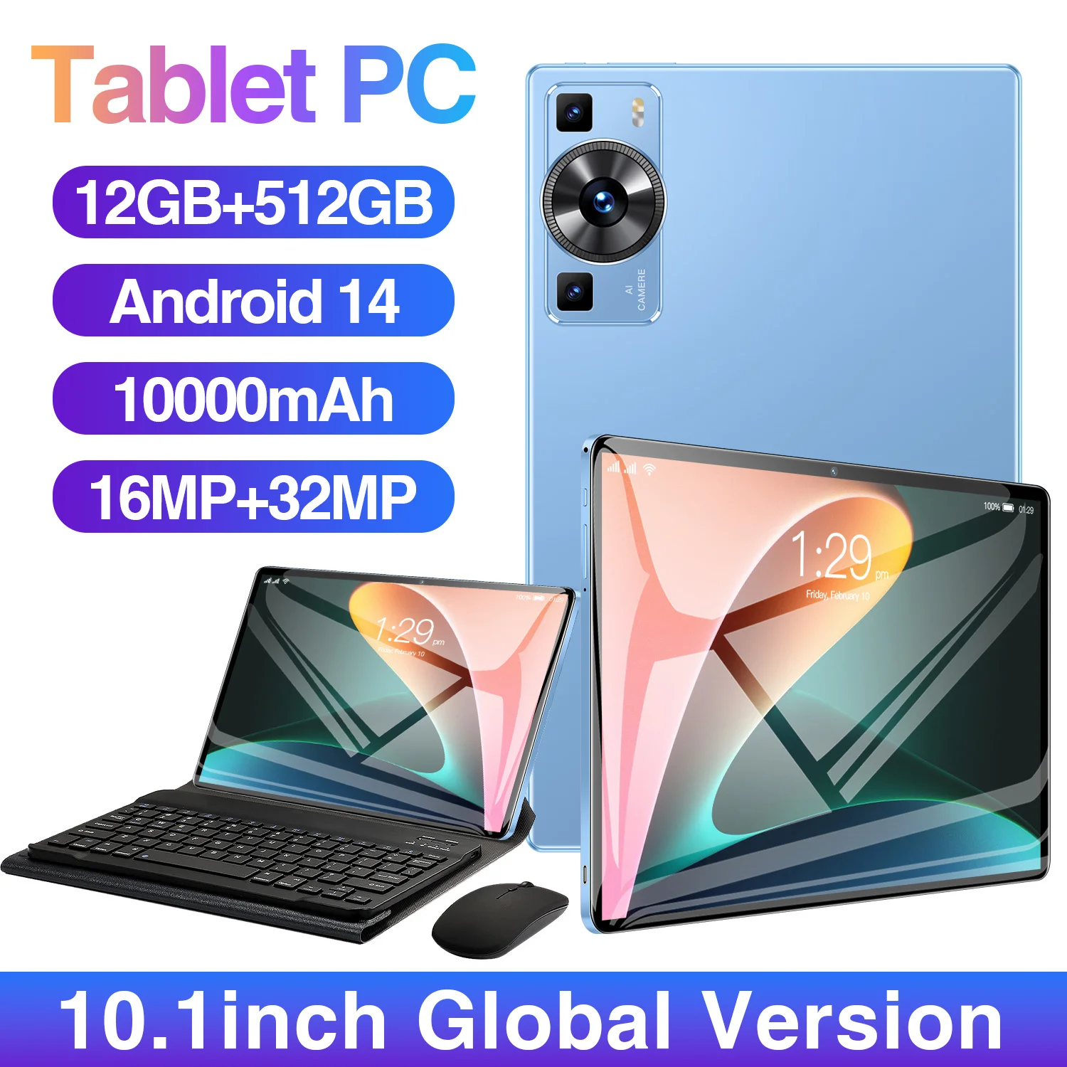 2024 Global Model P60 Pro Tablet Android 13 16GB+1TB 11-inch Bluetooth 5G Dual SIM Dual Standby WIFI HD High Performance Tablets