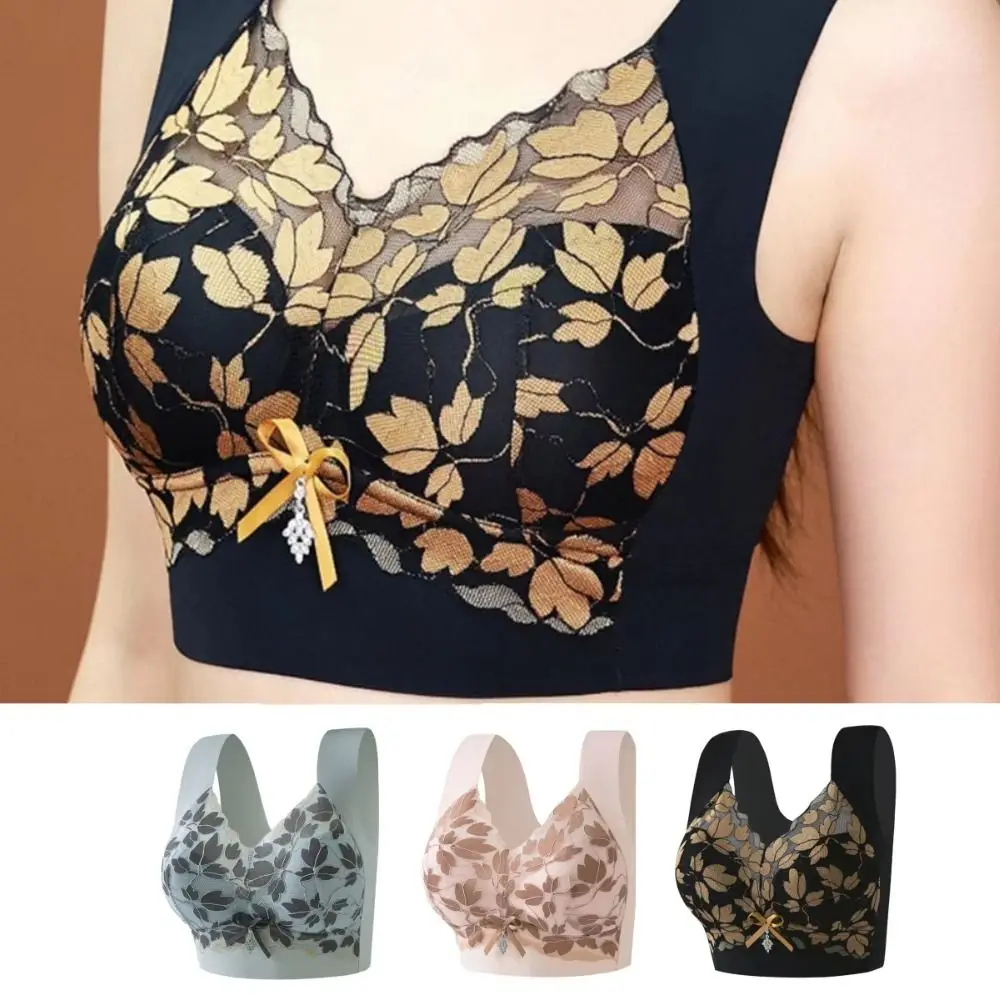 مثير سلس رفع حمالات الصدر مريحة الدانتيل اللاسلكية المضادة للترهل الملابس الداخلية تنفس حجم كبير الملابس الداخلية النساء