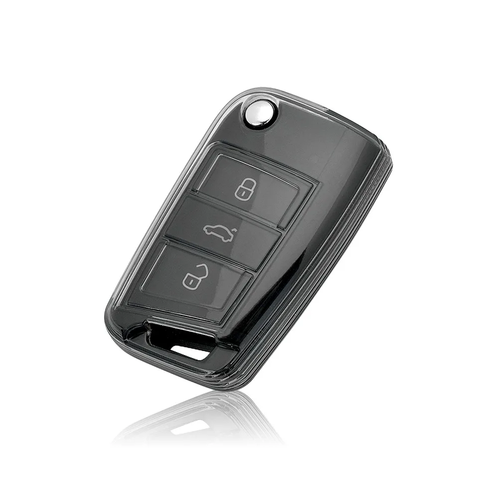 TPU Remote Flip Car Key Shell Case for VW Golf 7 Sportsvan GTI MK7 PASSAT B8 JETTA Touran Skoda Octavia A7 SEAT LEON IBIZA