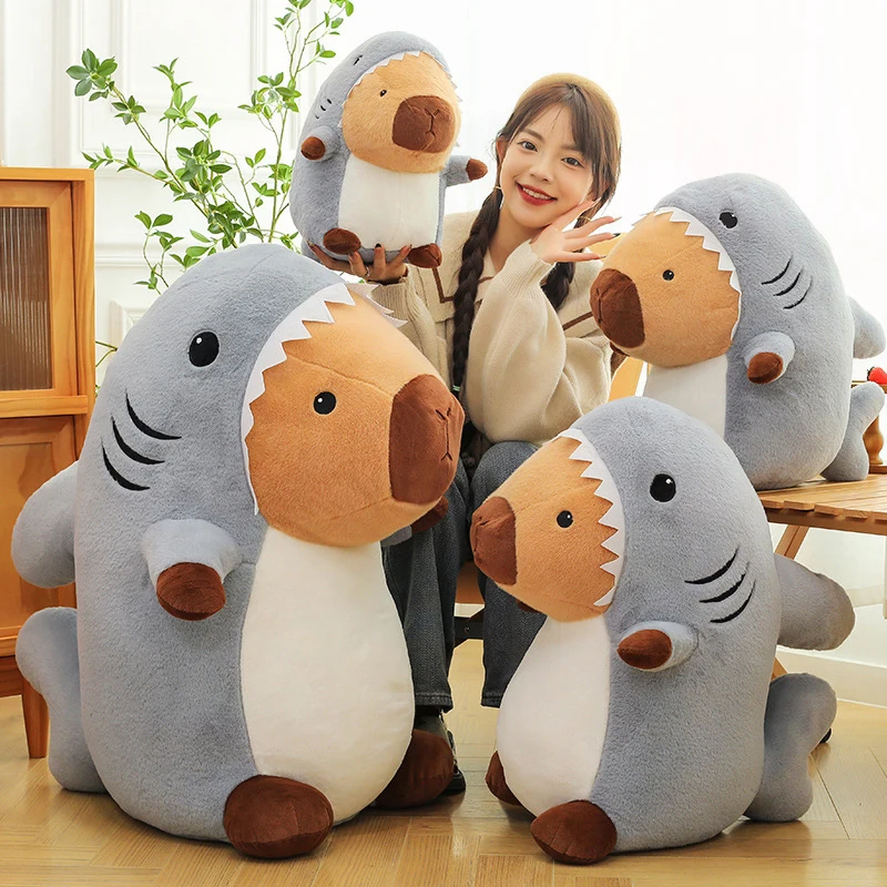 

Кавайная плюшевая игрушка, милая акула, капибара, подушка, детский подарок на день рождения, мягкий приятный плюш для детей, праздничный подарок