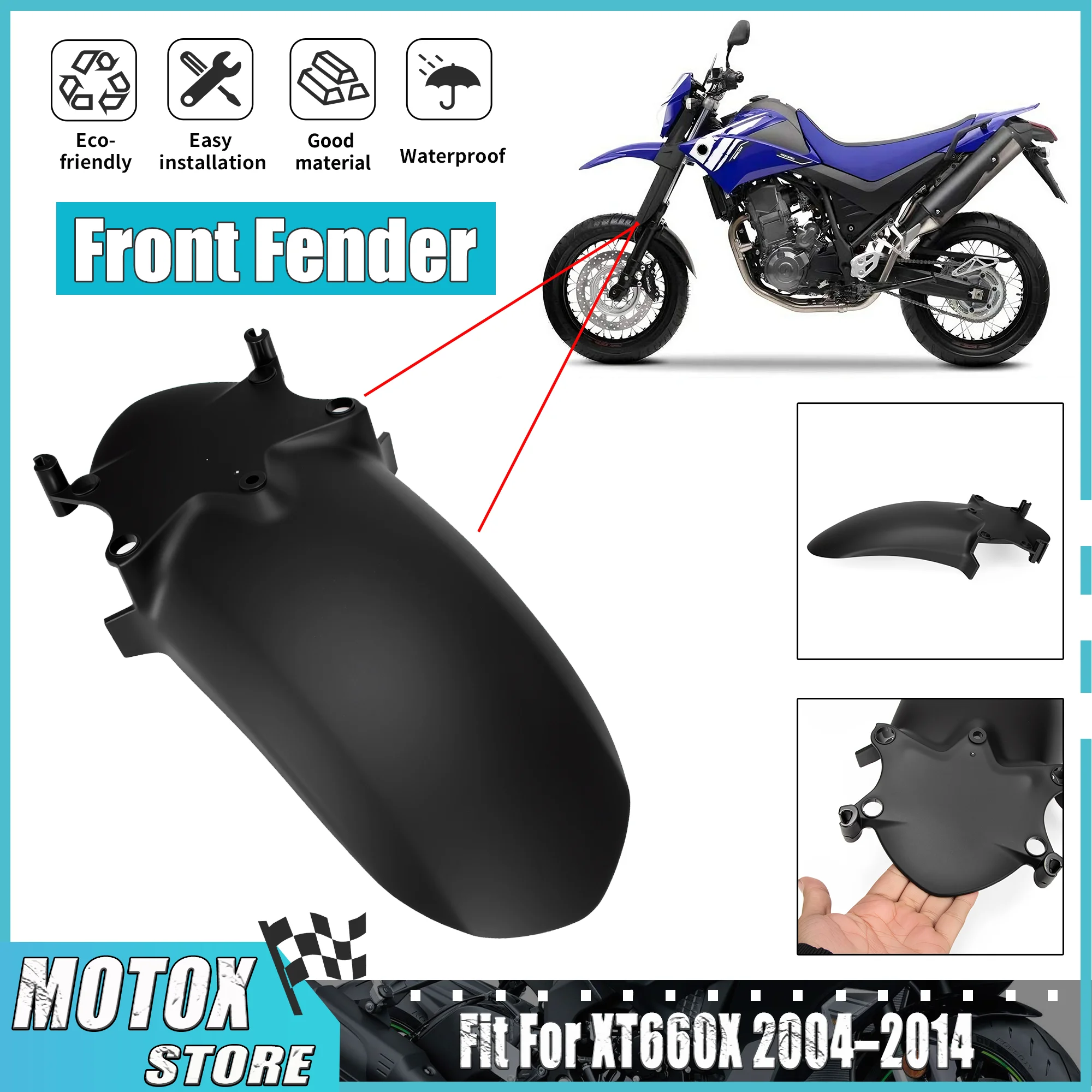 Guardabarros delantero de motocicleta apto para YAMAHA XT660X 2004 - 2014 XT 660 X guardabarros neumático carenado parte 2006 2008 2009 2010 2011 2012 2013