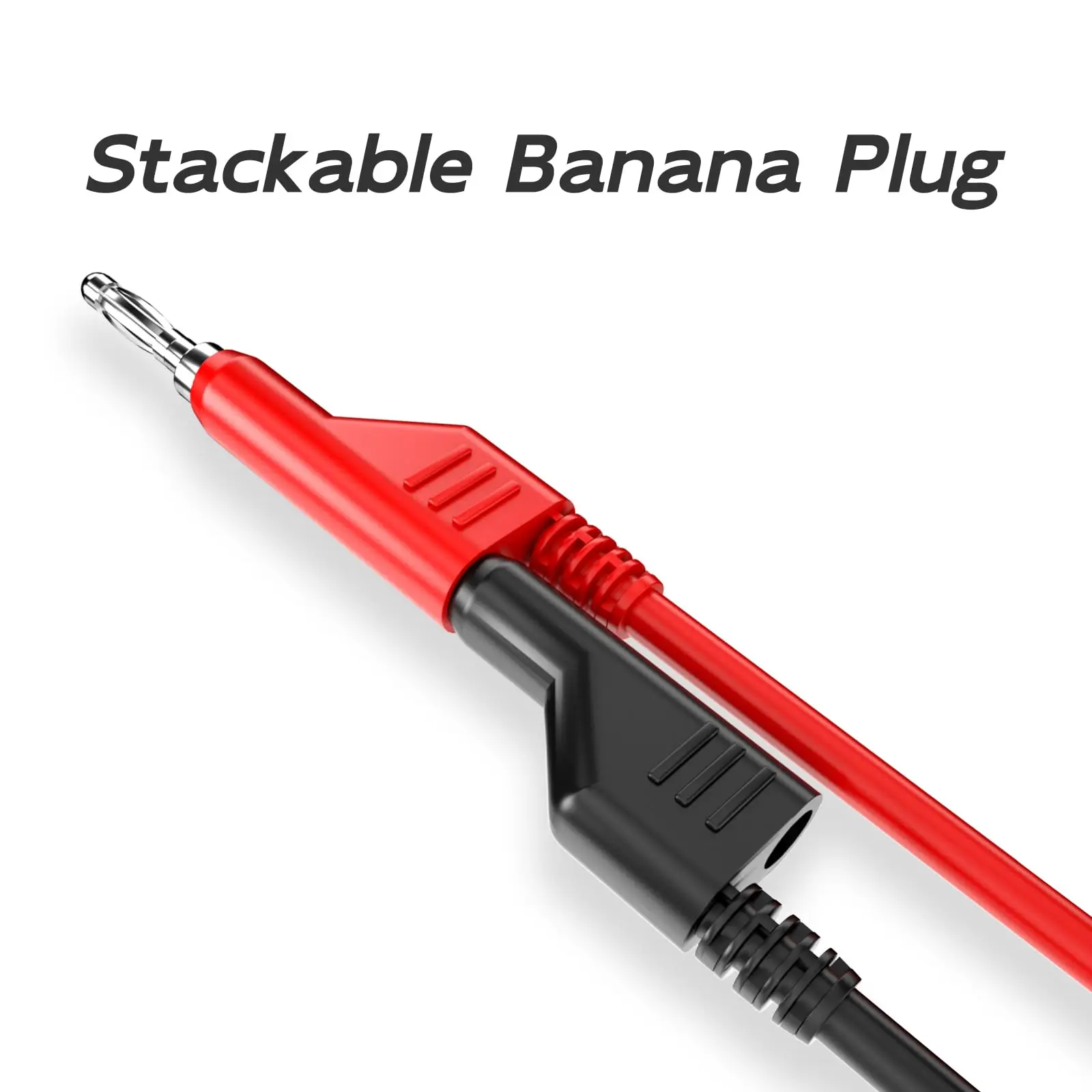 5PCS Test Leads 4mm Stackable Banana Plug to Crocodile Alligator Clips Flexible Cable Wire 3.3ft/1m for  Electrical Testing