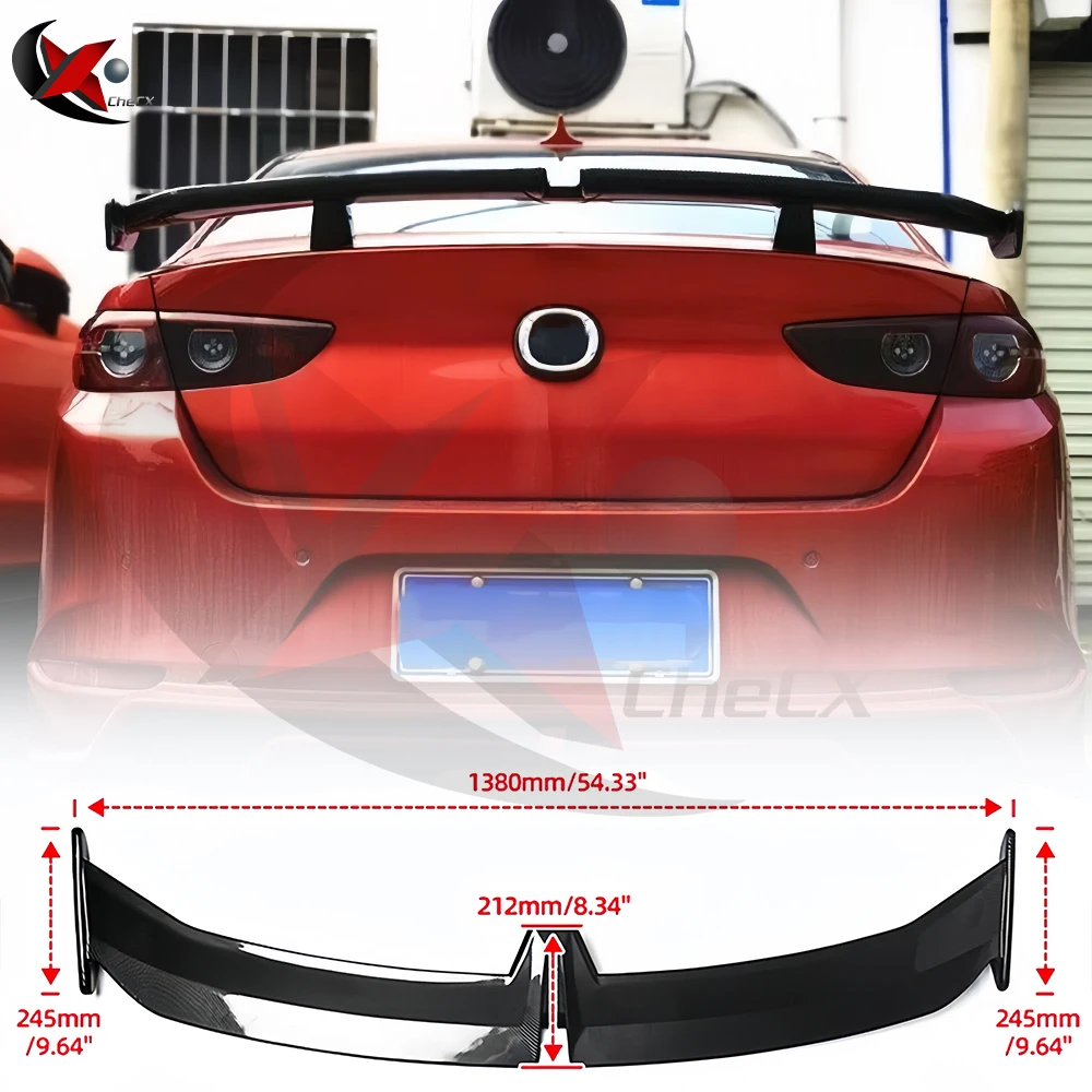 For 2019 2020 2021 2022 2023 2024 Mazda 3 Axela 100% Real Carbon Fiber High Quality Rear Spoiler Trunk Lid GT Style