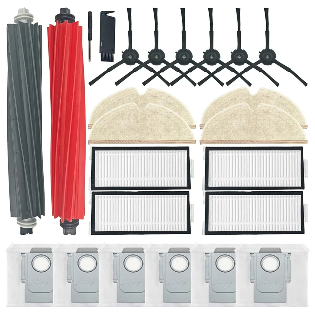 สําหรับ Roborock Q5 Pro/Q5 Pro +/Q8 Max/Q8 Max + เครื่องดูดฝุ่นหุ่นยนต์หลักแปรงด้านข้าง Hepa Filter Mop ผ้าฝุ่นกระเป๋า