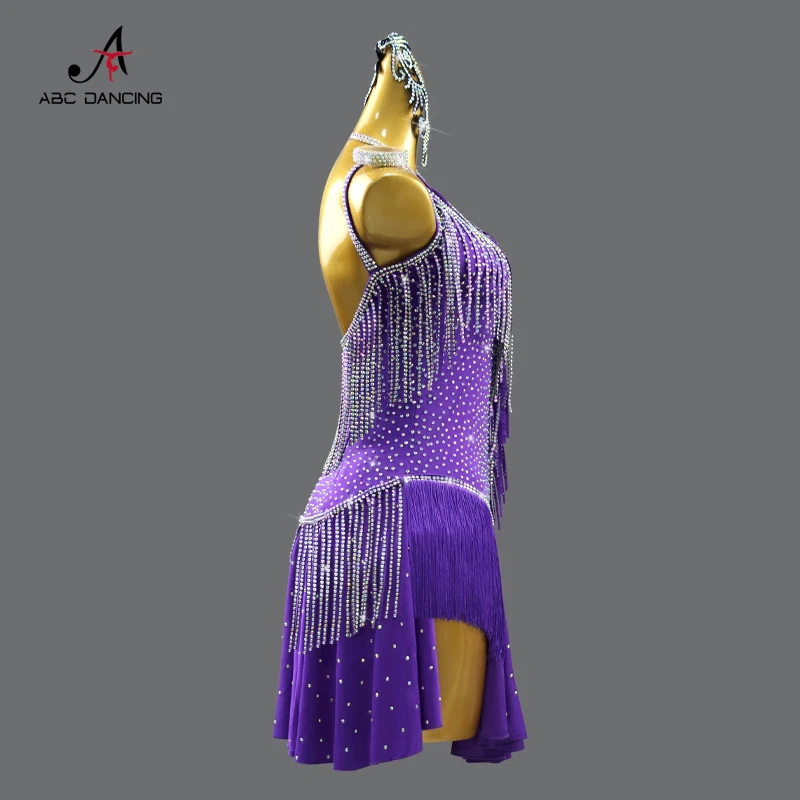 Roupas de dança latina feminino traje de palco esporte festa feminino vestido de noite saia franjas baile de formatura terno midi prática outfits