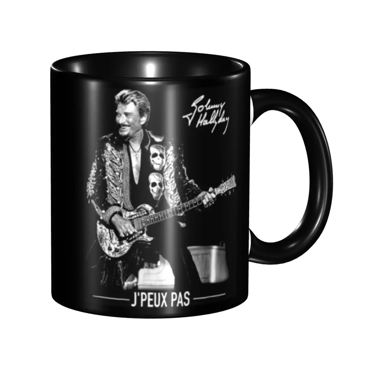Custom French Rock Singer Johnny Hallyday Coffee Mug DIY Ceramic Milk Tea Cups