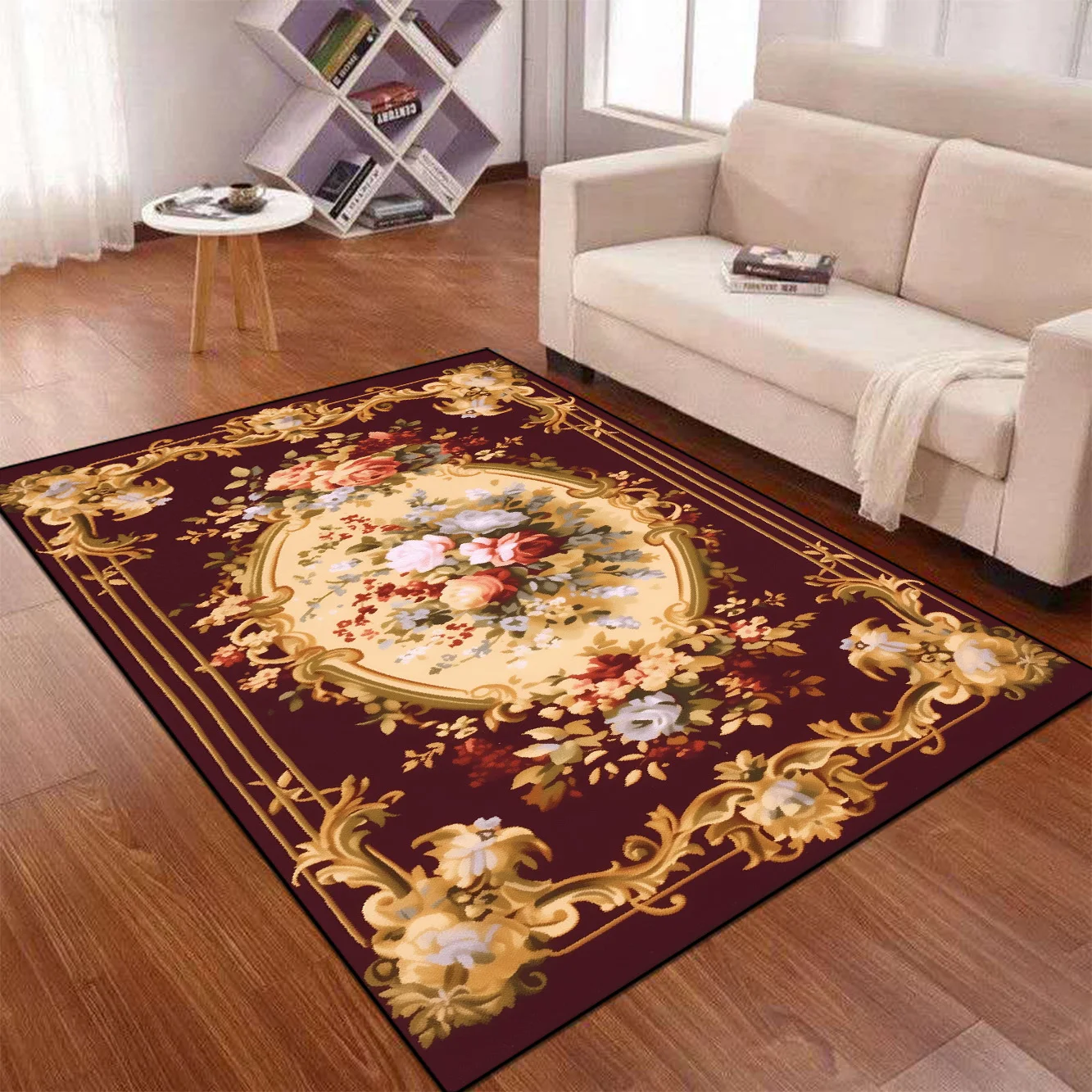 Retro European Flower Carpets Living Room Decoration Large Carpet Home Hall Sofa Floor Mat Bedroom Cloakroom Hallway Decor Rugs