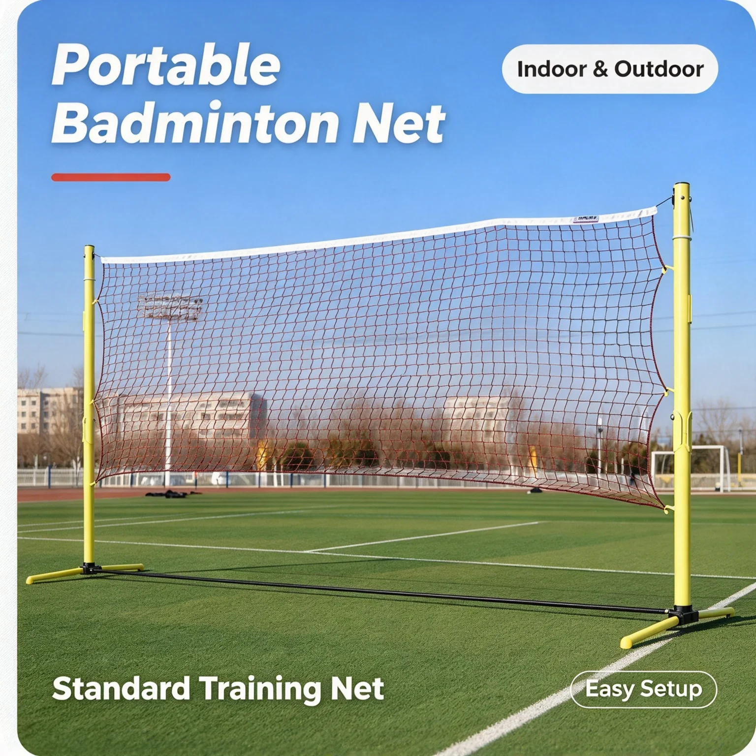 Portable Badminton Net Standard Size Indoor Outdoor Badminton Net for Training Practice Competition Sports Game Easy