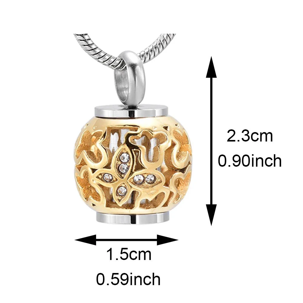 كريستال جرة الحرق قلادة للرماد تذكار مجوهرات الحرق للرماد البشري الفولاذ المقاوم للصدأ قلادة تذكارية #3