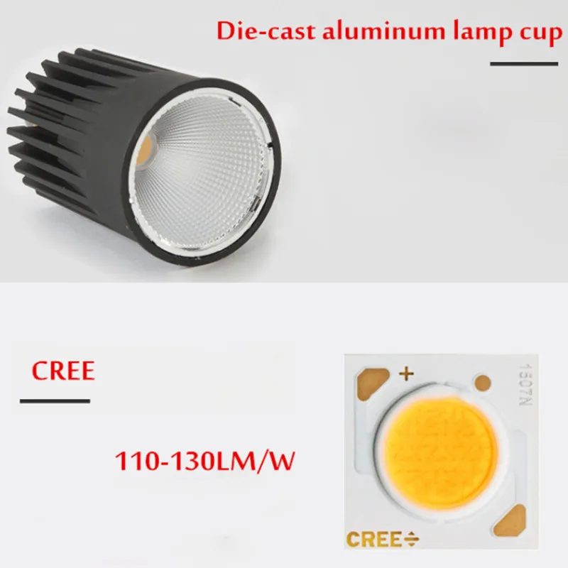 Dimmable LED Downlight com quadrado duplo, luz de teto, luzes embutidas, iluminação interior, AC 85-265V, 10W, 20W, 30W