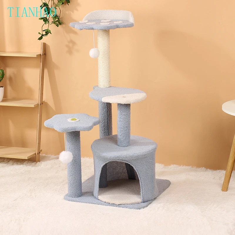 Sisal Multi-Layer Cat Tree Cat Climbing Frame Cat Scratch Post Cats Nest House Space Saving Cats Furniture Cats Toys Interactive