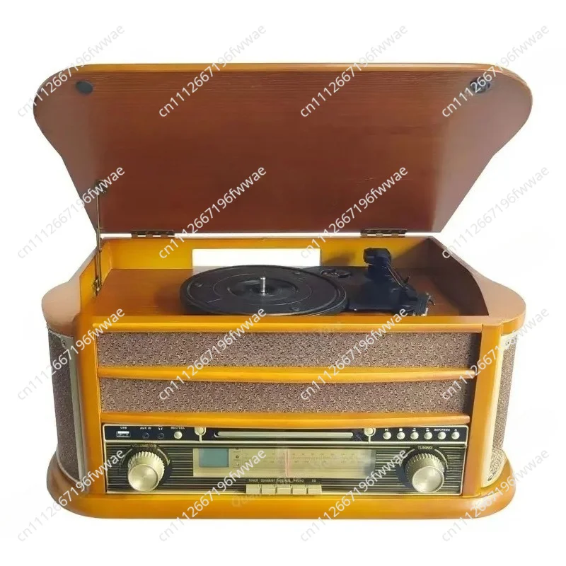 Classic Retro Vinyl Record Player Nostalgic Record Player C-D Tape Recording Multi-function Machine Speaker