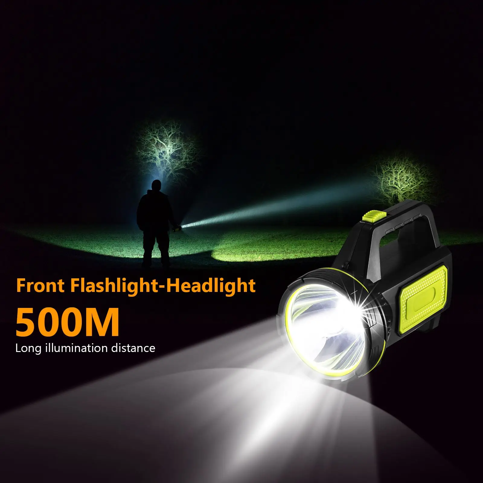 Super Bright LED Work Light Waterproof Rechargeable Handheld Searchlight Handheld Flashlight Work Light Spotlight Floodling