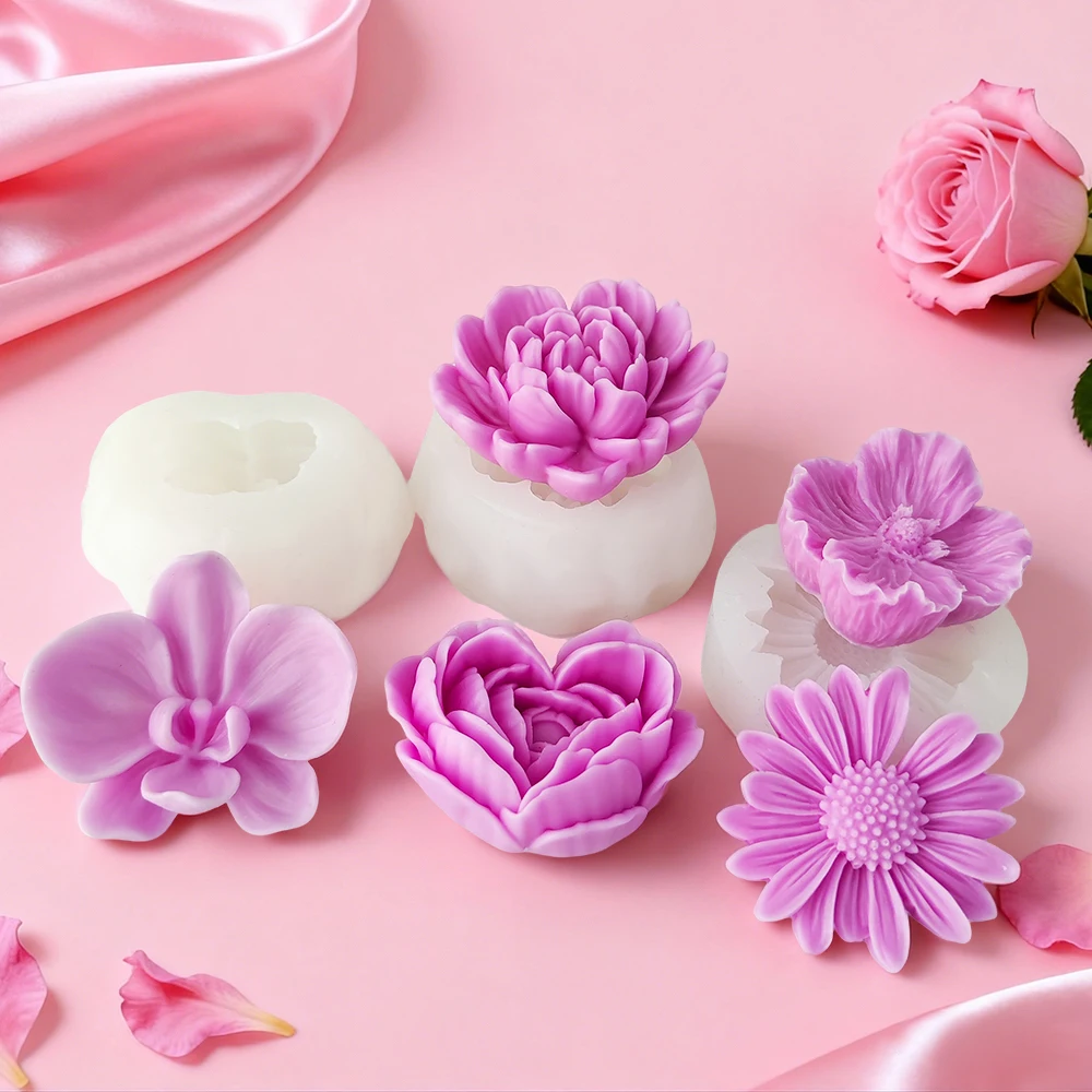 3D Blume Rose Silikonform für Duftkerzen, Kuchen, Seife und Harz - Lebensmittelechte Form für Handwerkliche Dekoration