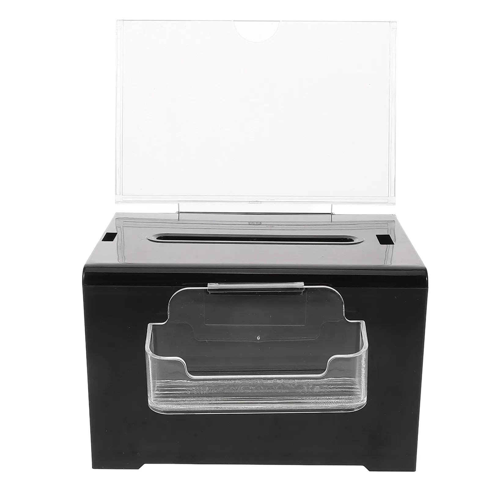 Clear Acrylic Suggestion Box with Lock Multifunctional Voting Box for Ballots Donations Feedback Fundraising Transparent