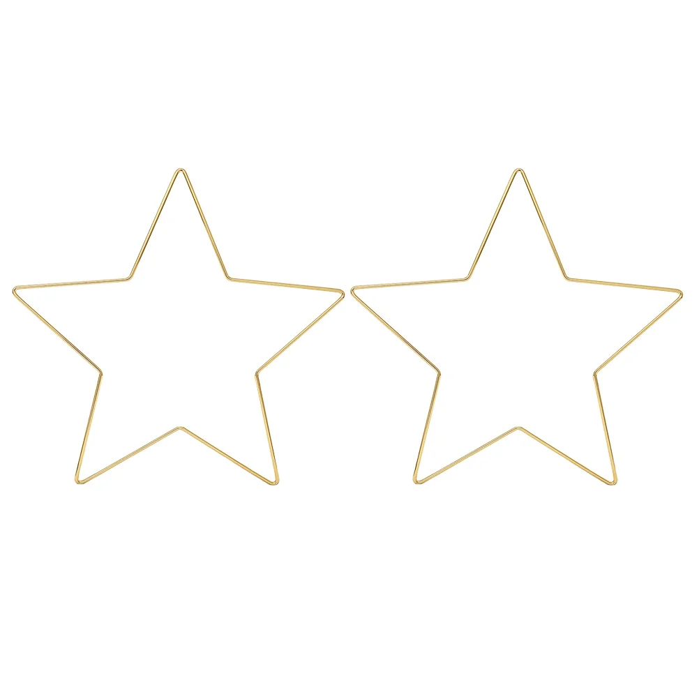 

2Pcs Iron Wreath Frame Star Shape DIY Craft Tool Five-Pointed Star Wire Ring for Macrame Dream Catcher Garland Decoration