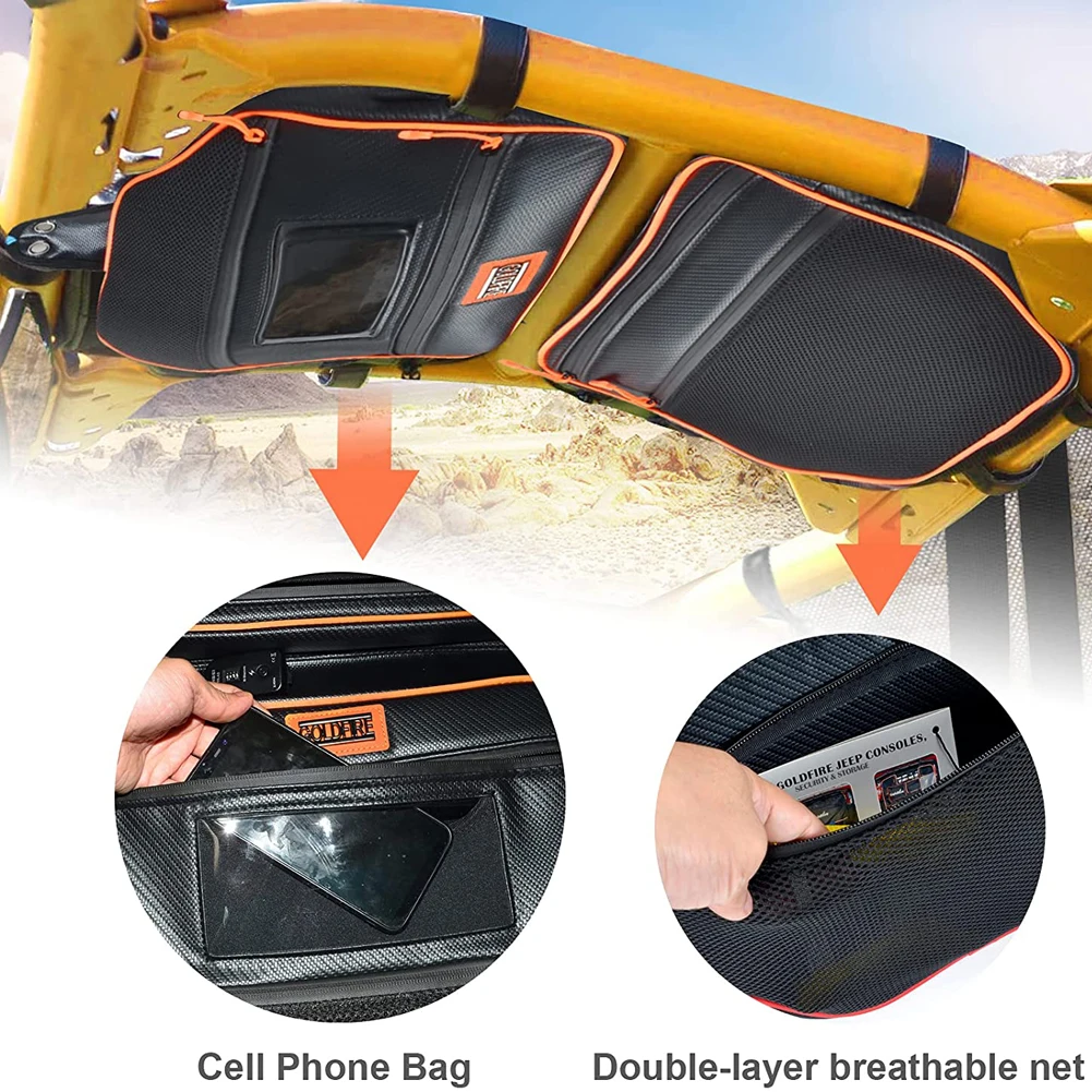 For Can Am Maverick X3 2017 2018 2019 2020 2021 UTV Overhead Roof Waterproof Storage Bag Organizer